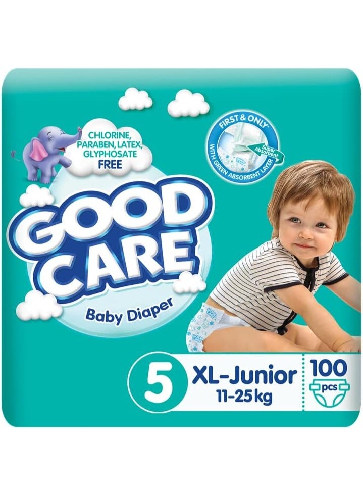 Good Care Baby Diapers, 100 Pieces, Junior Size 5 - Image 1